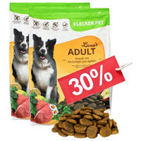 Produktbild von Lyra Pet Lecker.Pet Luna's Adult Hundefutter Trockenfutter Strauß mit Kartoffel und Apfel getreidefrei monoprotein 8 kg - 8 kg