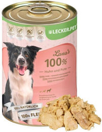 Lyra Pet Lecker.Pet Luna's Hundefutter Nassfutter Huhn und Pute Adult 12 x 400 g - 12 x 400 g – Bild 1 von 4