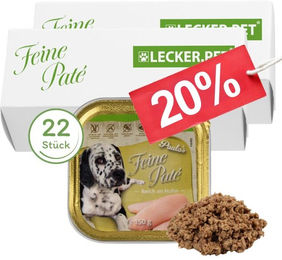 Lyra Pet Lecker.Pet Paula's Feine Paté Huhn Hundefutter Nassfutter Getreidefrei 22 x 150 g - 22 x 150 g – Bild 1 von 8