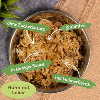 Produktbild von Lyra Pet Lecker.Pet Surf'n'Turf Hundefutter Nassfutter Multipack 48 x 150 g Getreidefrei mit Huhn, Rind, Lachs und Thunfisch für Adult Hunde - 48 x 150 g