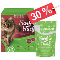 Produktbild von Lyra Pet Lecker.Pet Surf'n'Turf Katzenfutter Nassfutter Stückchen in Gelee 24 x 85 g Multipack mit hohem Fleischanteil für erwachsene Katzen - 24 x 85 g