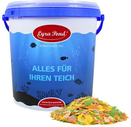 Lyra Pet Lyra Pond Multi Flakes Fischfutter für Teichfische und Goldfische Mehrkomponenten-Mix mit Insekten 10 Liter (1,24 kg) im Eimer – Bild 1 von 3