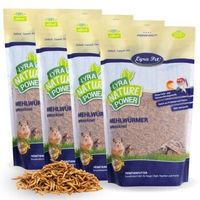 Produktbild von Lyra Pet Mehlwürmer getrocknet für Fische Reptilien Vögel und Nager - 4 x 10 l