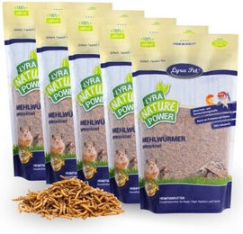 Lyra Pet Mehlwürmer getrocknet Insektenfutter für Fische Reptilien Nager und Vögel 5 x 10 Liter - 5 x 10 l – Bild 1 von 7