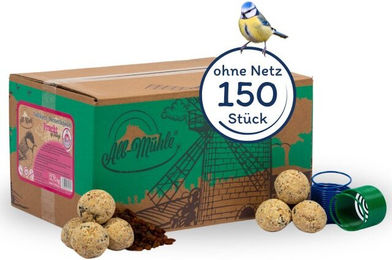 Lyra Pet Meisenknödel aus der Alb-Mühle Vollkorn und Früchte 150 Stück à 85 g mit 2 Spendern für Wildvögel - 150 x 85 g – Bild 1 von 8