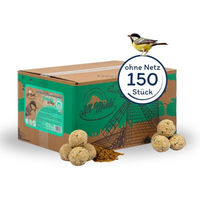 Produktbild von Lyra Pet Meisenknödel mit Mehlwürmern Wildvogelfutter Protein ohne Netz 150 Stück à 85 g