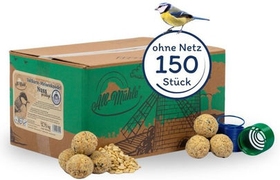 Lyra Pet Meisenknödel Vollkorn und Nuss ohne Netz mit 2 Spendern 150 Stück à 85 g Wildvogelfutter - 150 x 85 g – Bild 1 von 8