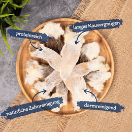 Lyra Pet Naturkauartikel Kaninchenohren mit Fell für Hunde 5 kg - 5 kg – Bild 1 von 8