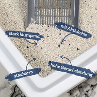 Produktbild von Lyra Pet SilverCat Katzenstreu Bentonit mit Aktivkohle und Babypuder Duft 2 x 15 Liter - 2 x 15 l