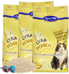 Lyra Pet Tofu Katzenstreu unparfümiert klumpend 7,5 kg inkl. 2 Mäuse - 7,5 kg – Bild 1 von 6