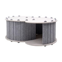Produktbild von Lyveo Katzenhaus Katzenhöhle aus Filz als faltbarer Katzentunnel und Katzenbett in Grau 58 x 40 x 24 cm