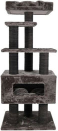 M-Diamant Kratzbaum XL für Katzen mit extra dicken Sisalstämmen und Loungekorb in Braun und Natur – Bild 1 von 4