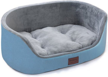 M-Diamant Orthopädisches Hundebett aus Polyester in Blau mit Rand für erwachsene Hunde – Bild 1 von 3