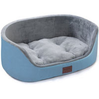 Produktbild von M-Diamant Orthopädisches Hundebett aus Polyester in Blau mit Rand für erwachsene Hunde