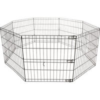 Produktbild von M-Pets faltbarer Welpenlaufstall aus Metall in Schwarz Größe L