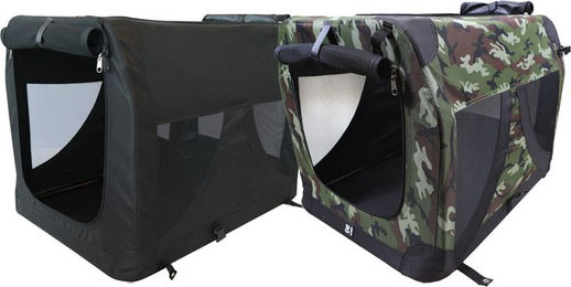 M-PETS Faltbox Transportbox aus Polyester Schwarz – Bild 1 von 4