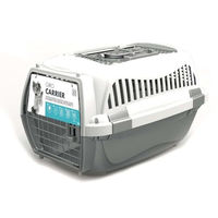 Produktbild von M-PETS GIRO Transportbox für Hunde aus Kunststoff in Weiß Grau Größe M
