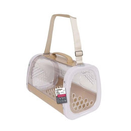 Produktbild von M-PETS Honey Transportbox aus Kunststoff in Braun und Beige Grösse M