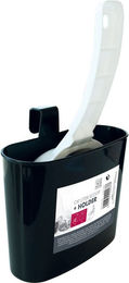 M-Pets Katzenstreu-Schaufel mit Halter aus Kunststoff Schwarz Weiß 16 x 7 x 23 cm – Bild 1 von 2