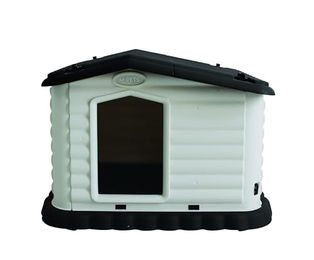 M-PETS Schloss Dog House Hundehütte aus Kunststoff in Beige und Weiß – Bild 1 von 3