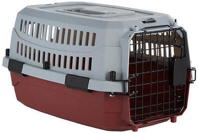 M-PETS Viaggio Transportbox für Hunde aus Kunststoff Größe XS Rot Grau – Bild 1 von 5