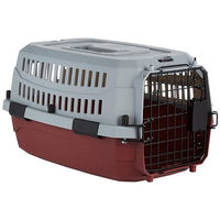 Produktbild von M-PETS Viaggio Transportbox für Hunde aus Kunststoff Größe XS Rot Grau