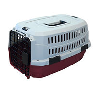 Produktbild von M-PETS Viaggio Transportbox für Hunde aus Kunststoff in Grau und Bordeaux Größe S