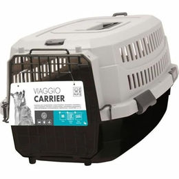 M-PETS Viaggio Transportbox für Hunde aus Kunststoff Schwarz Grau Größe M – Bild 1 von 2