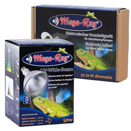 Produktbild von M&S Reptilien Mega Ray 50 Watt Set mit Wärmespot E27 Fassung und Vorschaltgerät Schwarz - 50 Stk.