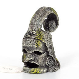 M&S Reptilien ReptiZoo Deko-Steinstatue antikes Gesicht aus Kunstharz in Grau – Bild 1 von 4