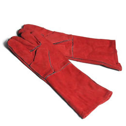 M&S Reptilien Schutzhandschuhe aus Leder in Rot für Schlangen und Eidechsen – Bild 1 von 3