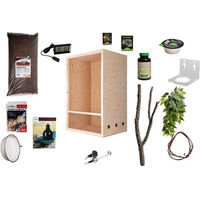 Produktbild von M&S Reptilien Terrarium Komplettset aus Holz für Kronengeckos XL mit UVB-Kompaktlampe