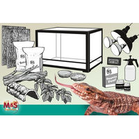 Produktbild von M&S Reptilien Terrarium Komplettset für Bartagamen in Weiß mit 150 cm Länge