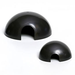M&S Reptilien Versteckhöhle rund aus Kunststoff Schwarz Größe S für Kornattern, Königspythons und Leopardgeckos – Bild 1 von 3