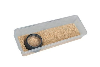 Produktbild von M&S Reptilien Wasserschalen-Set mit Halterung und 10 transparenten Kunststoff-Bechern für Echsen 250 ml - 10 x 300 ml