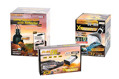 Produktbild von M&S Reptilien X-Reptile 35 Watt Set mit HID-Strahler, Vorschaltgerät und Lampenfassung für Bartagamen und Leguane in Schwarz - 35 Stk.
