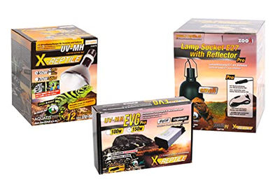 Produktbild von M&S Reptilien X-Reptile 50 Watt Set mit Wärmespot HID-Strahler Vorschaltgerät und Lampenfassung für Bartagamen und Leguane - 50 Stk.