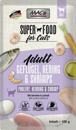 Produktbild von MAC's Cat 100g Beutel Katzennassfutter Sparpaket 24 x 100 Gramm Hering & Shrimps