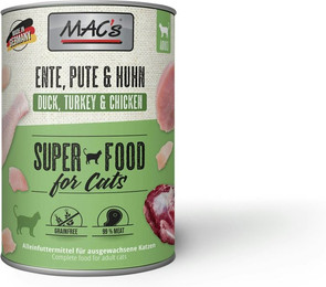 Produktbild von MAC's Cat 400g Dose Katzennassfutter Sparpaket 12 x 400 Gramm Ente, Pute & Huhn