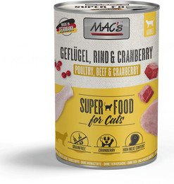 Produktbild von MAC's Cat 400g Dose Katzennassfutter Sparpaket 12 x 400 Gramm Geflügel & Cranberry