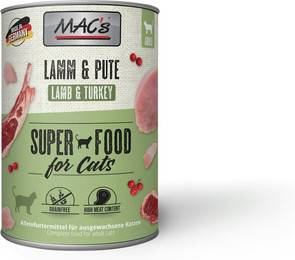 Produktbild von MAC's Cat 400g Dose Katzennassfutter Sparpaket 12 x 400 Gramm Lamm & Pute