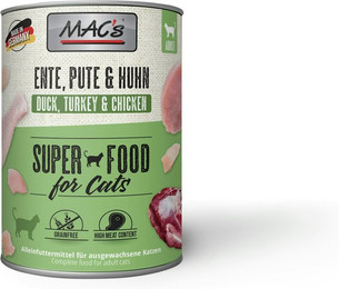 Produktbild von MAC's Cat 800g Dose Katzennassfutter 6 x 800 Gramm Ente, Pute & Huhn