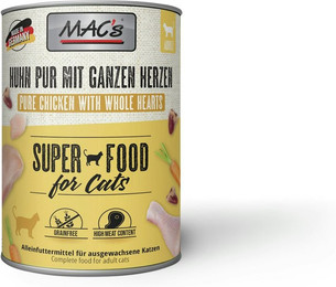 Produktbild von MAC's Cat 800g Dose Katzennassfutter 6 x 800 Gramm Huhn Pur mit ganzen Geflügelherzen