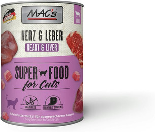 Produktbild von MAC's Cat 800g Dose Katzennassfutter Sparpaket 12 x 800 Gramm Herz & Leber