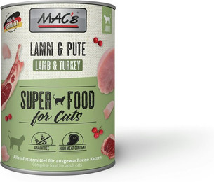Produktbild von MAC's Cat 800g Dose Katzennassfutter Sparpaket 12 x 800 Gramm Lamm & Pute