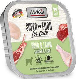 Produktbild von MAC's Cat 85g Schale Katzennassfutter Sparpaket 32 x 85 Gramm Huhn & Lamm