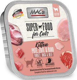 Produktbild von MAC's Cat 85g Schale Katzennassfutter Sparpaket 32 x 85 Gramm Kitten Pute, Ente & Rind