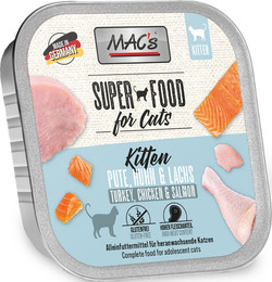 Produktbild von MAC's Cat 85g Schale Katzennassfutter Sparpaket 32 x 85 Gramm Kitten Pute, Huhn & Lachs