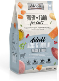 Produktbild von MAC's Cat Adult Lachs & Forelle Katzentrockenfutter Sparpaket 2 x 7 Kilogramm