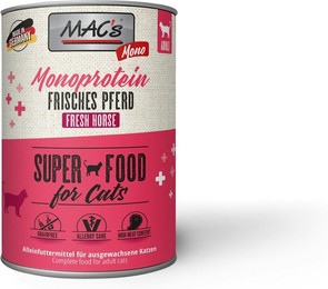 Produktbild von MAC's Cat Adult Monoprotein 400g Dose Katzennassfutter Sparpaket 12 x 400 Gramm Pferd